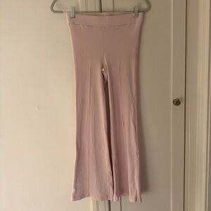 DONNI. Soft Pink Ribbed kick Flare Pants